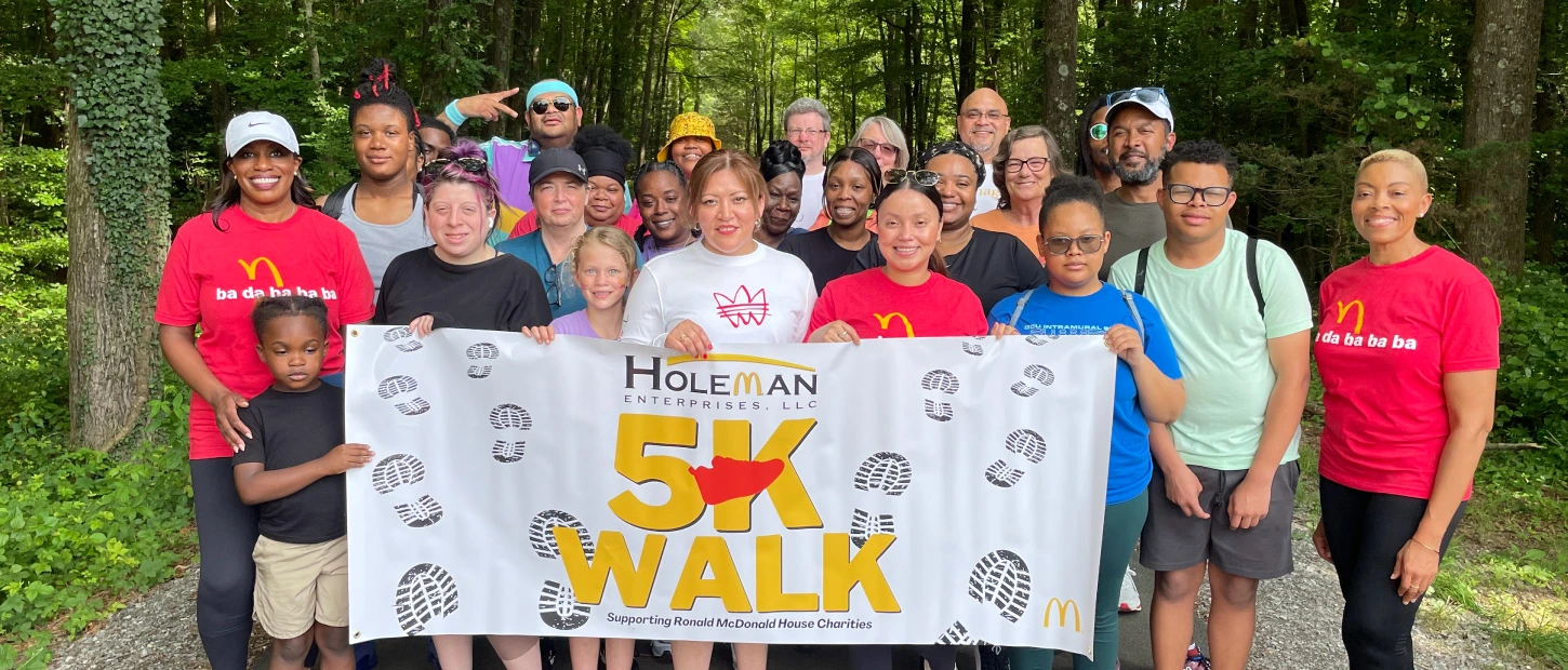 McDonalds partners with a group or runners for a charity 5k event